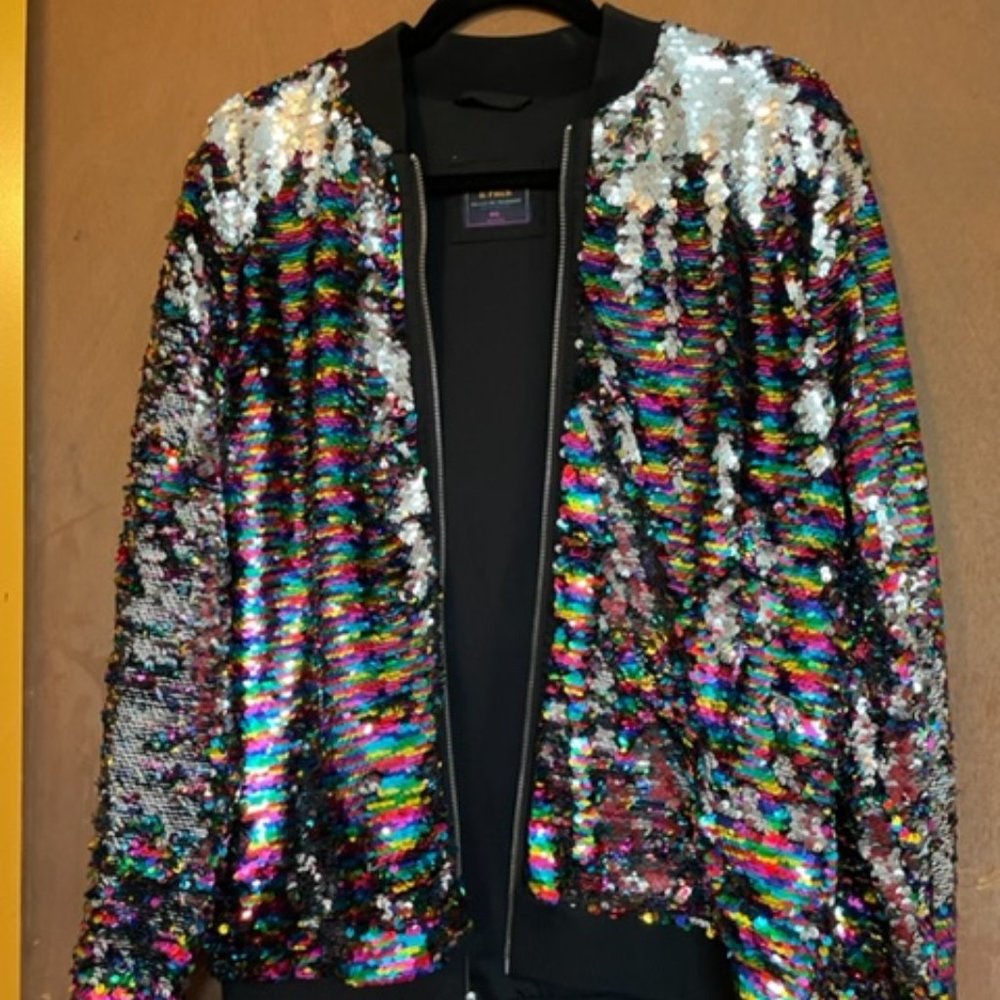 Abercrombie and Fitch Rainbow Sequin Bomber
